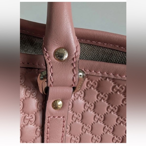 Gucci Dusty Pink Embossed Tote Bag - Picture 6 of 10